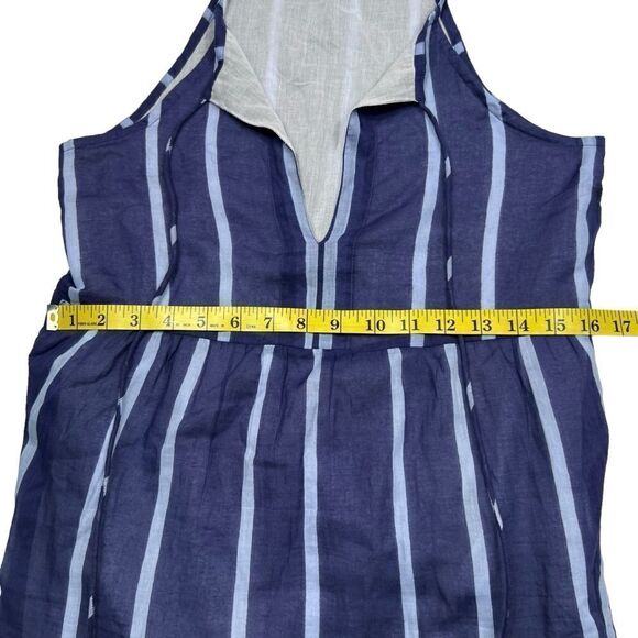 Oliphant Tiered Striped Tassel Tie Neck Maxi Dress Blue Size XS - Picture 8 of 12